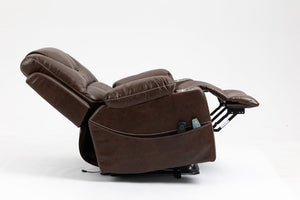 English Elm Lounge Power Lift Recliner with Massage Heat and Full Flat Recline for Living Room W547S00039