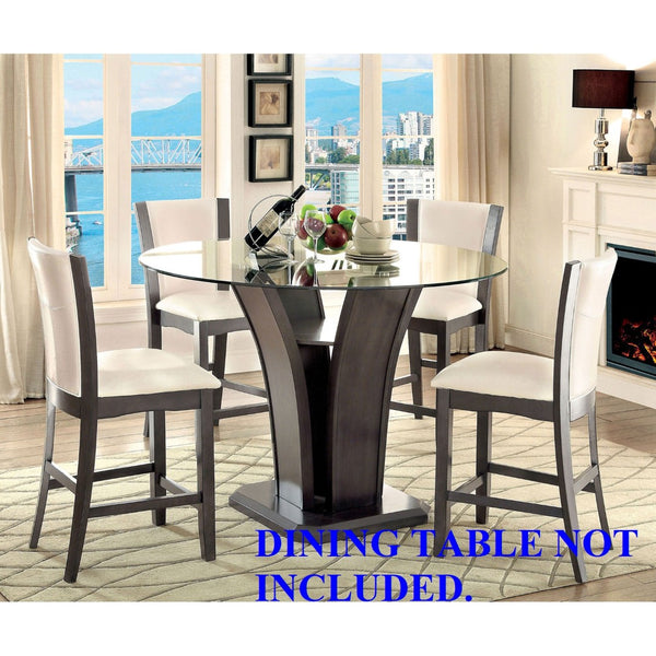 English Elm Style Comfort Contemporary Counter Height Chairs - Gray & Ivory Leatherette, Set Of 2 For Dining! B011115668-GIGA