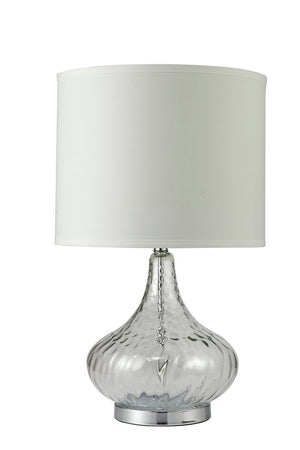 English Elm 24.5" Leann Glass Table Lamp - Clear Glass Column With Chrome Base, Perfect For Modern Décor & Lighting B072116093