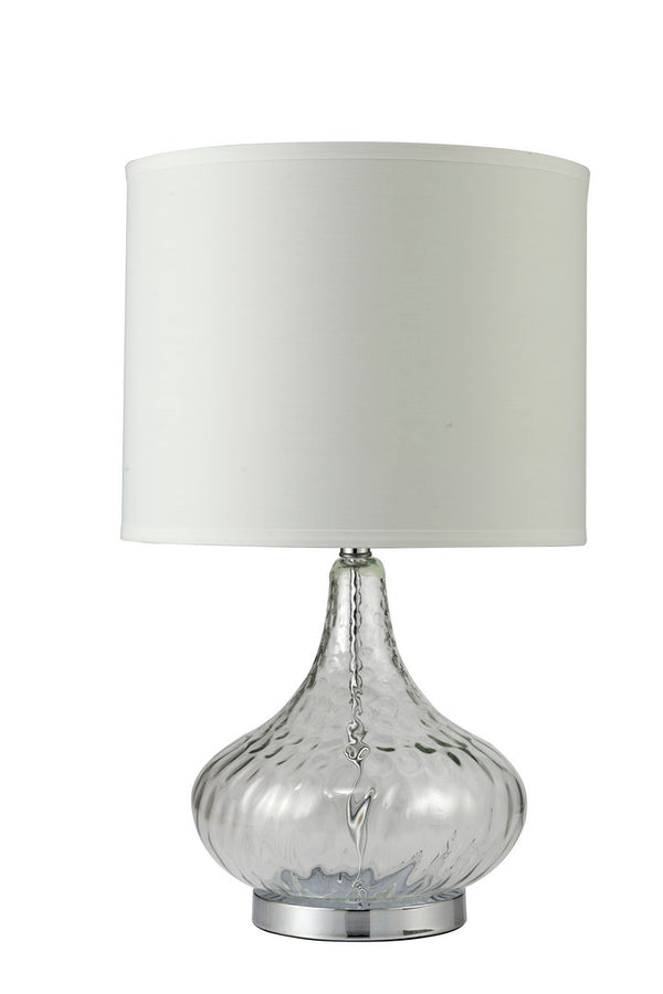 English Elm 24.5" Leann Glass Table Lamp - Clear Glass Column With Chrome Base, Perfect For Modern Décor & Lighting B072116093