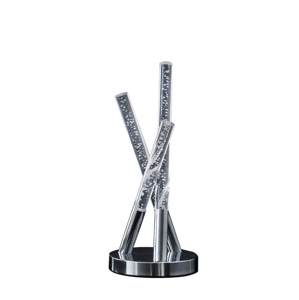 English Elm 14.5" Modern Carina LED Table Lamp Silver Chrome Metal Acrylic Bubble Shades 600lm 3000K UL B072116677