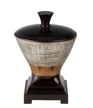 English Elm 10" Polyresin Naomi Jewelry Box Espresso - Egyptian Motif, Modern Top Handle, Hex Pedestal Base B072116371