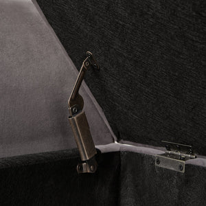 English Elm 51.5" Plush Velvet Bed Bench with Hidden Storage Chest, Upholstered Entryway Ottoman Seat Grey W1097104005