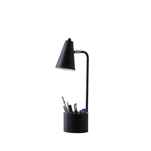 English Elm 19.5" Black Metal Task Desk Lamp With Organizer – Perfect For Student Workspaces & Home Offices! B072116612