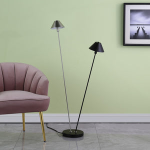 English Elm 47.5" Industrial LED Double G9 Floor Lamp - Matte Black & Brushed Nickel, Energy-Saving 2700K Warm Light B072116570