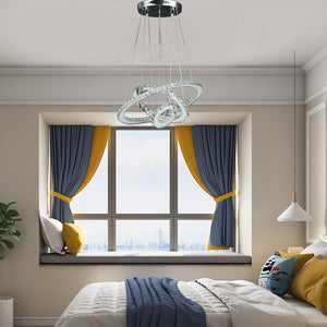 English Elm 11.8" Eira Modern Crystal Chandelier - Adjustable Led, Remote Control, Dimmable, Elegant Home Lighting B072116682