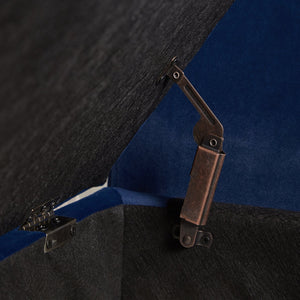 English Elm 51.5" Plush Velvet Bed Bench with Hidden Storage Chest, Upholstered Entryway Ottoman Seat Navy Blue W1097104004