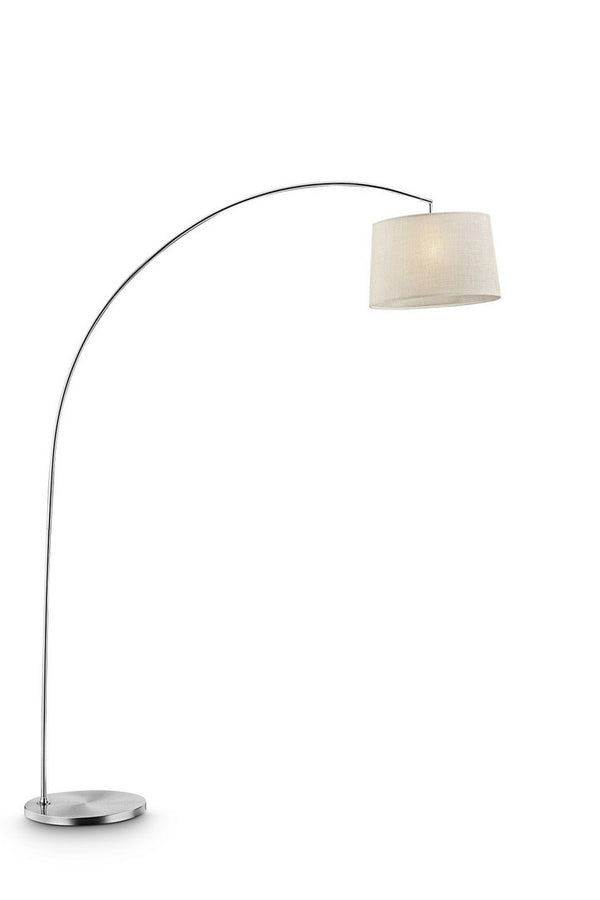 English Elm 84.5" Modern Oma Arch Floor Lamp in Silver Finish with Ivory Fabric Shade – Sleek Statement Lighting for Living Rooms and Offices, LED Compatible B072116262