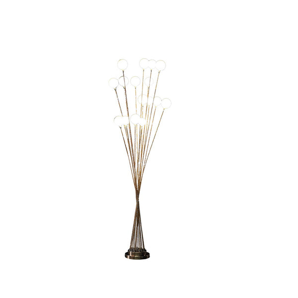 English Elm 61.5" Coastal Wood Effect Polyresin Floor Lamp with Drum Shade, Antique Finish, 3-Way Rotary Switch Yellow B072116657