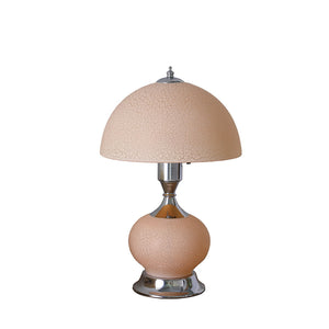 English Elm 15.75"H Erte Blush Pink Art Deco Table Lamp with Nightlight, Silver Chrome Base, Knockdown Glass Shade B072116568