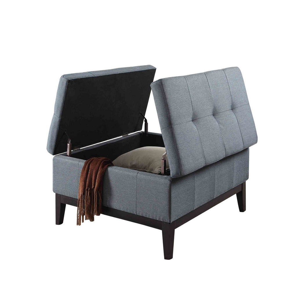 English Elm 18" Dual Lift Coffee Table with Hidden Storage and Plush Upholstery, Spacious Surface for Living Rooms Blue B072115849