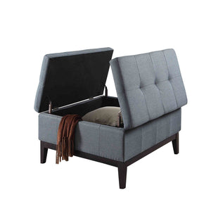 English Elm 18" Dual Lift Coffee Table with Hidden Storage and Plush Upholstery, Spacious Surface for Living Rooms Blue B072115849