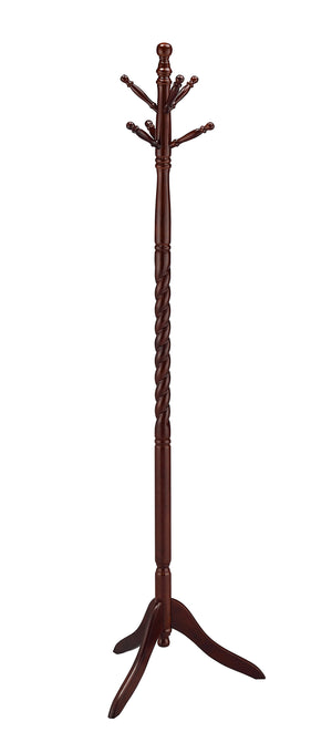 English Elm 71.5" Twist Wooden Standing Coat Rack with Cherry Finish — 71.5in Tree-Style Hat & Scarf Organizer, Lightweight B072115909