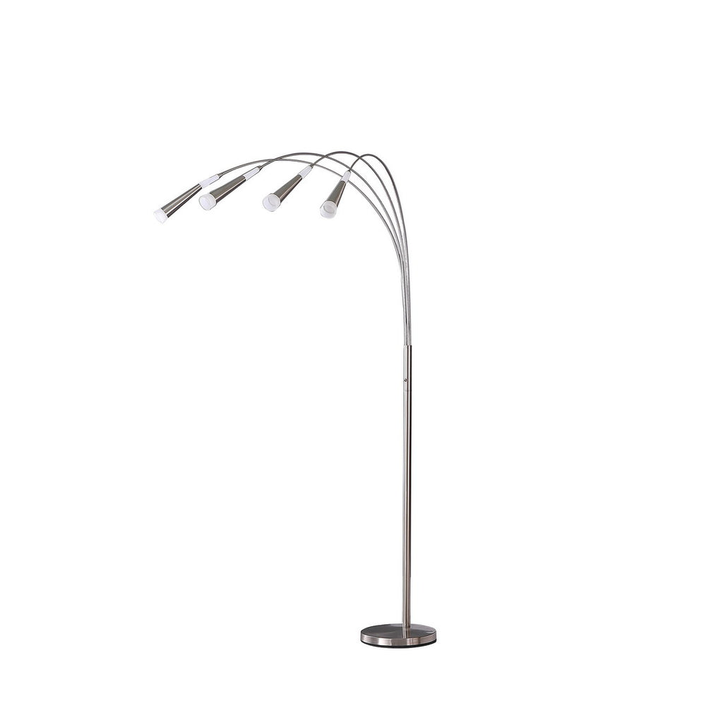 English Elm 72" Kiery 4-Arm Aluminum LED Arc Floor Lamp Silver Brushed Metal with Frosted Glass Shades, UL Listed B072116573
