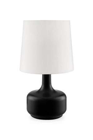 English Elm 17.25" Cheru Modern Mid-Century Touch Table Lamp – Powdered Metal Finish, 3-Way Touch-On, Sleek Decor Black B072116249