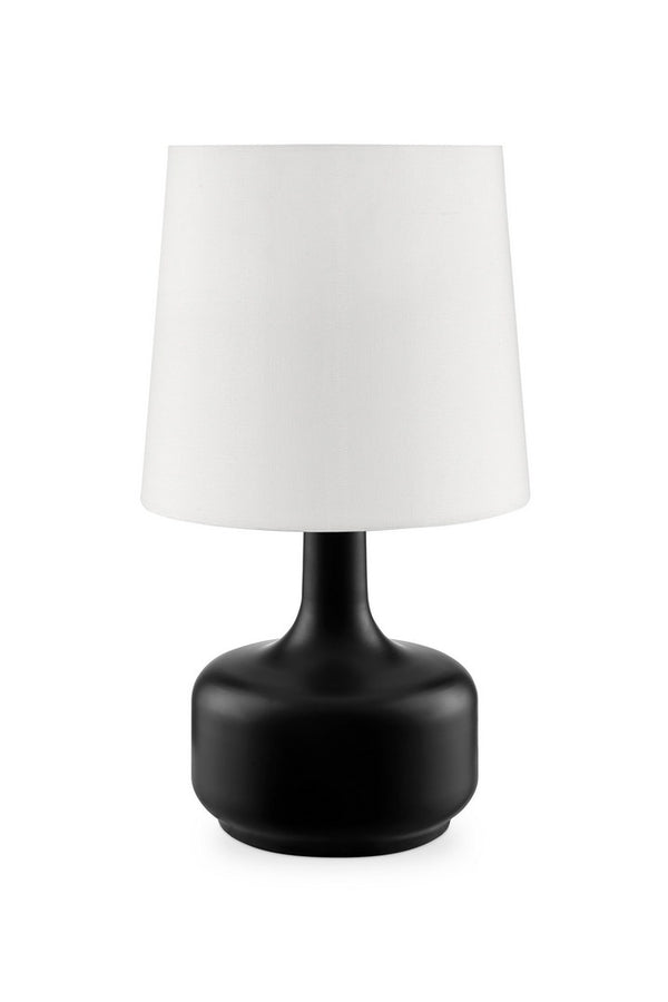 English Elm 17.25" Cheru Modern Mid-Century Touch Table Lamp – Powdered Metal Finish, 3-Way Touch-On, Sleek Decor Black B072116249