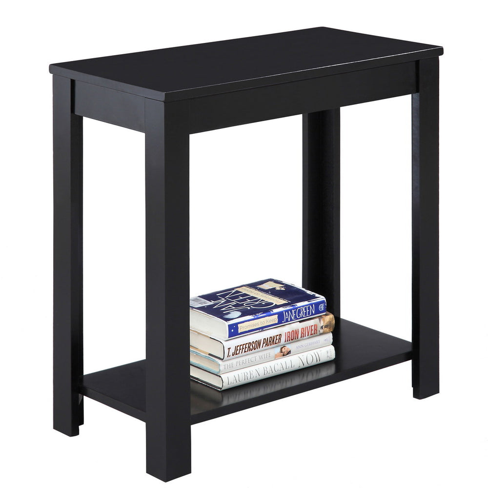 English Elm 24" Tall Wooden End Table In Elegant Black Finish - Versatile Rustic Accent For Any Room Décor B072115844