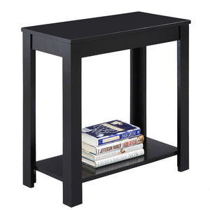 English Elm 24" Tall Wooden End Table In Elegant Black Finish - Versatile Rustic Accent For Any Room Décor B072115844