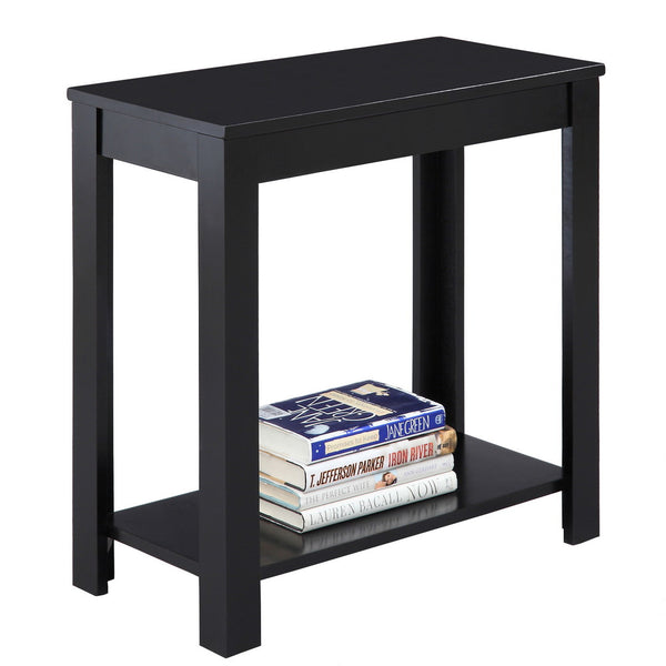 English Elm 24" Tall Wooden End Table In Elegant Black Finish - Versatile Rustic Accent For Any Room Décor B072115844