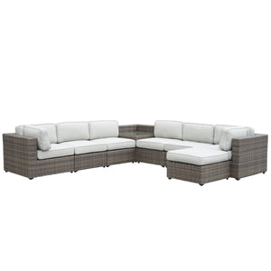 English Elm Steve Silver - Weather-Resistant Gray Sectional Sofa: Fade & Stain-Resistant Polyester, Removable Cushions, Cozy 41.3" B081S00007
