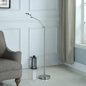 English Elm 54-Inch-Long Tinsley Silver LED Task Floor Lamp with Flexible Shade, 480 Lumens, Energy-Saving 6W, Toggle Switch B072116314
