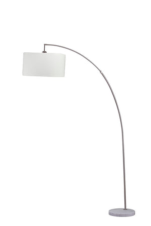English Elm 86" Tall Metal Floor Arc Lamp "Allegro" - Modern White Shade & Brushed Silver Finish For Any Room B072116140