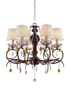 English Elm 27" Tall Metal Ceiling Lamp "Magnolia" - Elegant Bronze Design With Customizable Crystal Accents B072116063