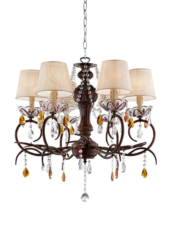 English Elm 27" Tall Metal Ceiling Lamp "Magnolia" - Elegant Bronze Design With Customizable Crystal Accents B072116063