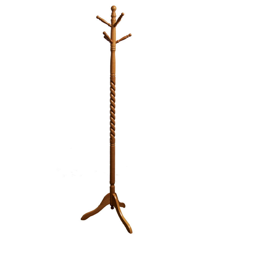 English Elm 71.5" Twisted Wooden Standing Coat Rack Natural Brown Finish – Tree-Style 71.5in Hat & Coat Organizer B072115910