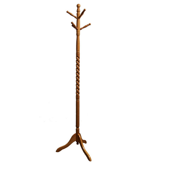 English Elm 71.5" Twisted Wooden Standing Coat Rack Natural Brown Finish – Tree-Style 71.5in Hat & Coat Organizer B072115910