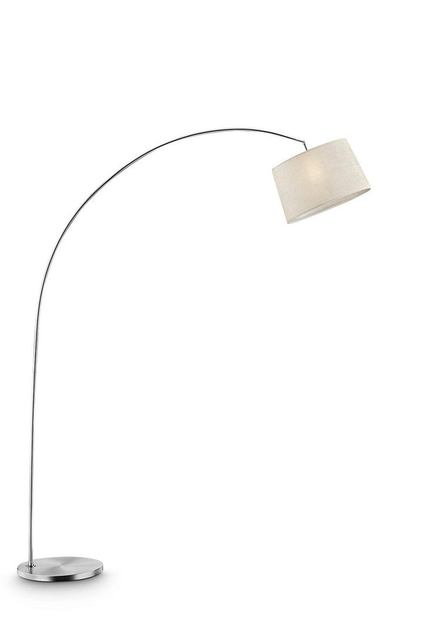 English Elm 84.5" Modern Oma Arch Floor Lamp in Silver Finish with Ivory Fabric Shade – Sleek Statement Lighting for Living Rooms and Offices, LED Compatible B072116262