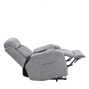 English Elm Electric Power Lift Recliner Chair with Remote Control, Soft Fabric, Padded Arms, 330lb Capacity, Light Gray W1028111169