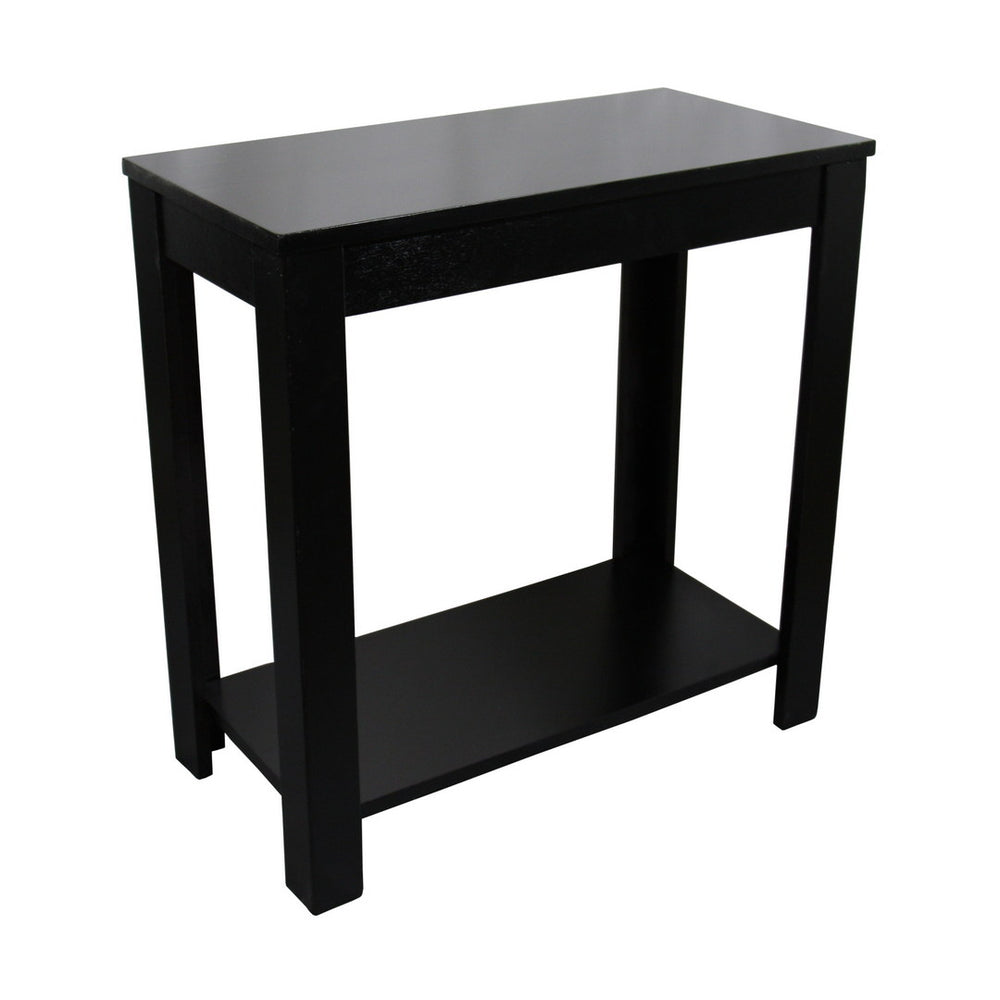 English Elm 24" Tall Wooden End Table In Elegant Black Finish - Versatile Rustic Accent For Any Room Décor B072115844