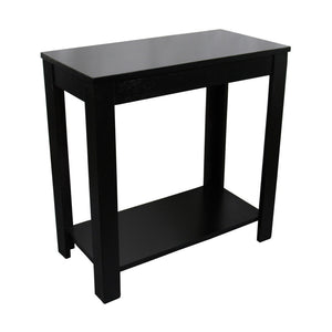 English Elm 24" Tall Wooden End Table In Elegant Black Finish - Versatile Rustic Accent For Any Room Décor B072115844