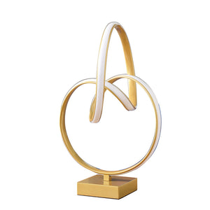English Elm 19" Matte Gold Abstract Infinity Table Lamp with Integrated 10W LED, Modern Metal Accent Light, UL Listed B072116599