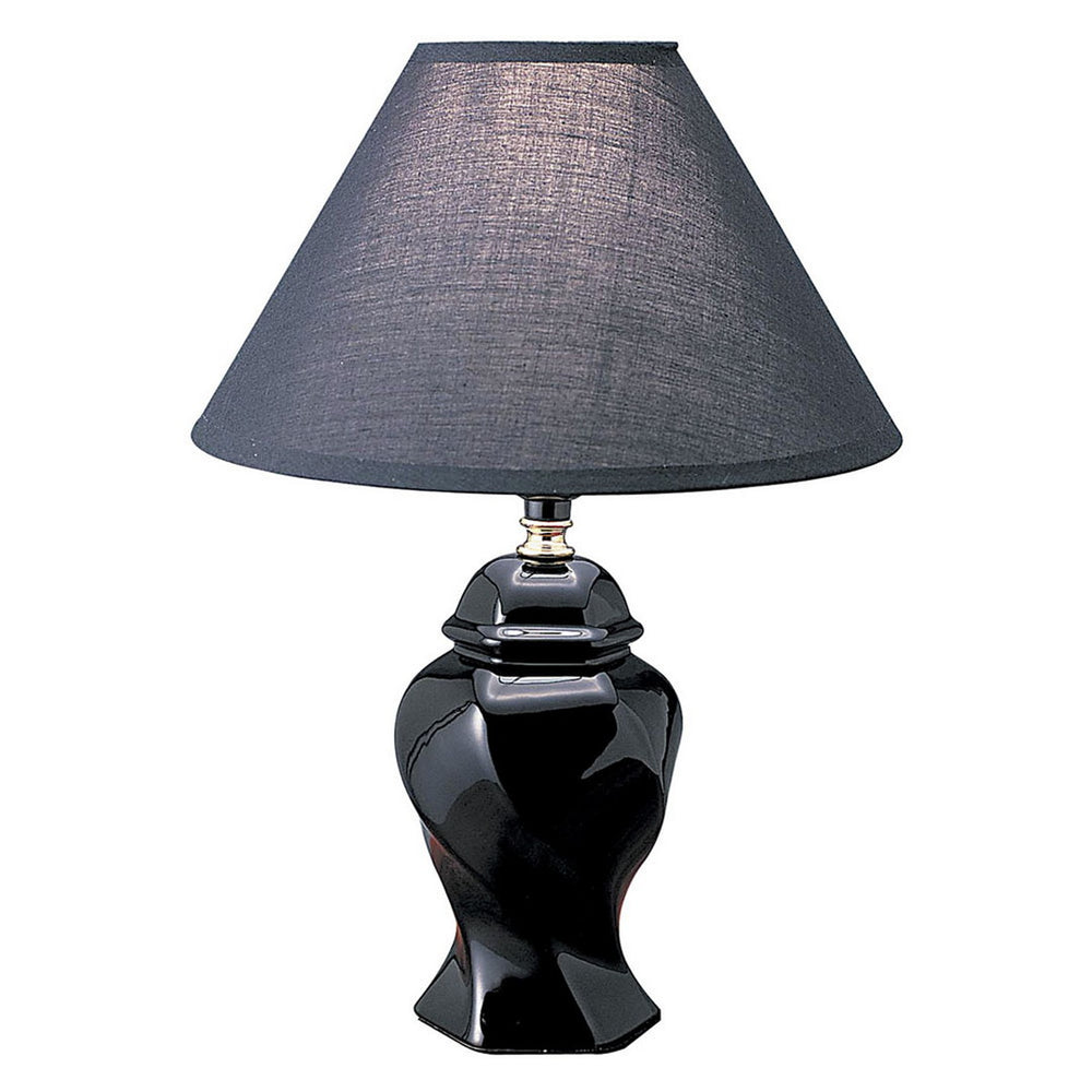 English Elm 13" Elegant Ceramic Table Lamp - Urn-Shaped Design In Black Finish With Stylish Linen Shade B072116104