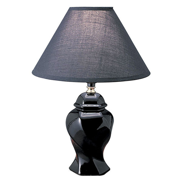 English Elm 13" Elegant Ceramic Table Lamp - Urn-Shaped Design In Black Finish With Stylish Linen Shade B072116104