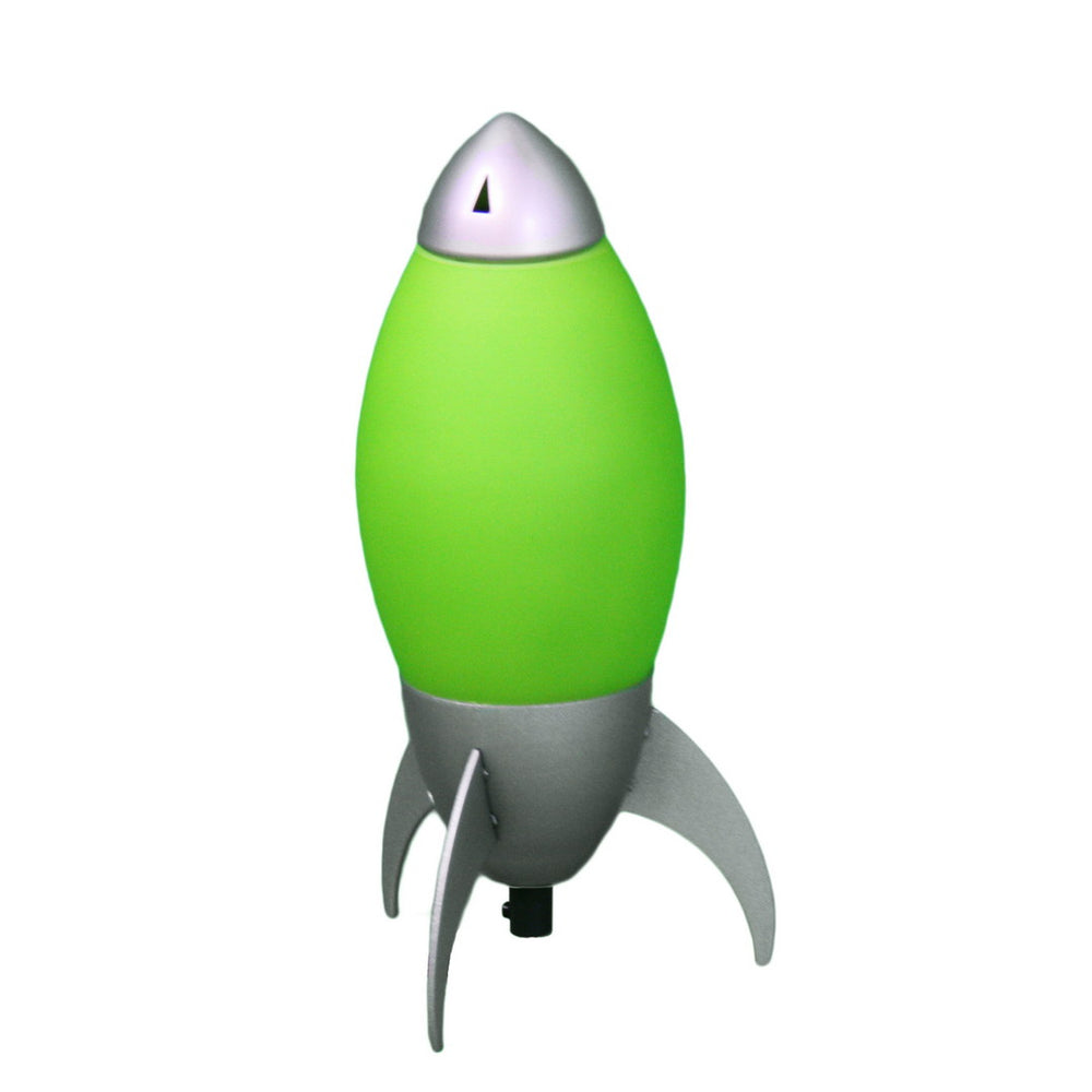 English Elm 10.5" Tall Acrylic Kids Table Lamp Rocket Ship Night Light Glow UL Listed CFL Compatible Design Green B072116264