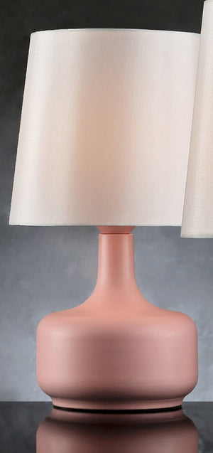 English Elm 17.25" Cheru Modern Mid-Century Touch Table Lamp – Powdered Metal Finish, 3-Way Touch-On, Sleek Decor Pink B072116251