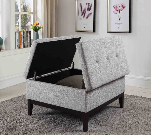 English Elm 18" Dual Lift Coffee Table with Hidden Storage and Plush Upholstery, Spacious Surface for Living Rooms Beige B072115850