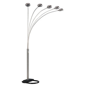 English Elm 84" Tall Metal Floor Lamp - Modern Satin Nickel Finish With 5 Adjustable Arms For Custom Lighting B072116043