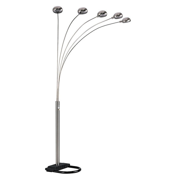 English Elm 84" Tall Metal Floor Lamp - Modern Satin Nickel Finish With 5 Adjustable Arms For Custom Lighting B072116043