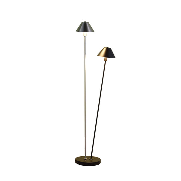 English Elm 47.5" Industrial LED Double G9 Floor Lamp - Matte Black & Brushed Nickel, Energy-Saving 2700K Warm Light B072116570