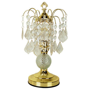 English Elm 15" Tall Steel Table Lamp - Modern Glam Gold Finish With Colorful Glass Accents For Any Room B072116030
