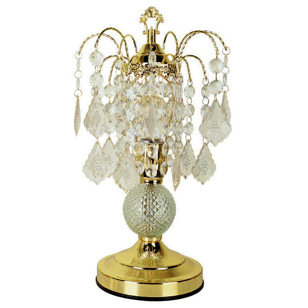 English Elm 15" Tall Steel Table Lamp - Modern Glam Gold Finish With Colorful Glass Accents For Any Room B072116030