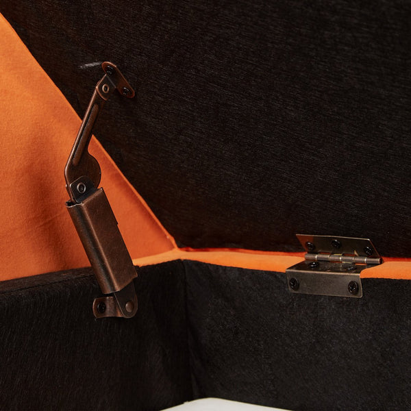 English Elm 51.5" Plush Velvet Bed Bench with Hidden Storage Chest, Upholstered Entryway Ottoman Seat Orange W1097104007