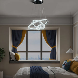 English Elm 11.8" Eira Modern Crystal Chandelier - Adjustable Led, Remote Control, Dimmable, Elegant Home Lighting B072116682