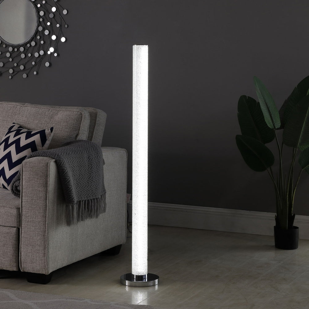 English Elm 49" LED Illuminari White Crystal Sand Rocks Column Floor Lamp - 360 LEDs, 4200lm Bright, Chrome Base, UL Listed, 6500K B072116169