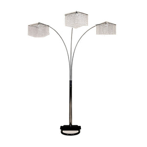 English Elm 84" Tall Metal Floor Lamp - Modern Chrome Design With 3 Crystal Shades For Elegant Ambient Lighting B072116071
