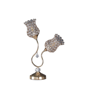 English Elm 18.75" Rose Gold Glam Floral Wire Table Lamp with Acrylic Beads, 2-Bulb E12, Chic Accent Lighting B072116333